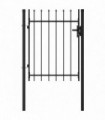 Fence Gate Single Door with Spike Top Steel 1x1.2 m Black