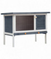 Outdoor Rabbit Hutch 1 Layer Grey Wood