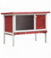 Outdoor Rabbit Hutch 1 Layer Red Wood