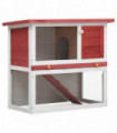 Outdoor Rabbit Hutch 1 Door Red Wood