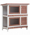 Outdoor Rabbit Hutch 4 Doors Brown Wood