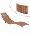 Folding Sun Lounger Solid Teak Wood