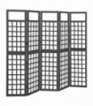 vidaXL 5-Panel Room Divider/Trellis Solid Fir Wood Black 201.5x180 cm