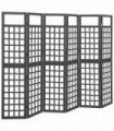 vidaXL 6-Panel Room Divider/Trellis Solid Fir Wood Black 242.5x180 cm