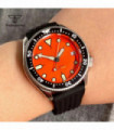 Tandorio NH35A 37mm 200M Dive Automatic Watch for Men Ladies Luminous Orange Dial Ceramic Rotating Bezel Sapphire Glass Date