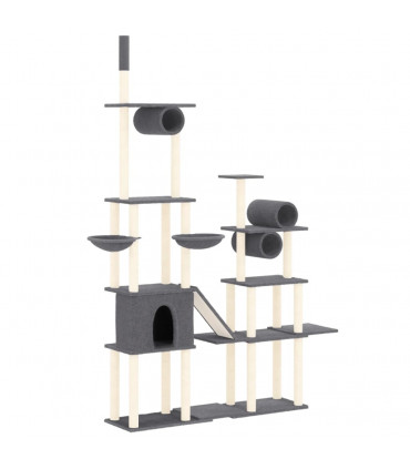 Cat Tree with Sisal Scratching Posts Dark Grey 279 cm