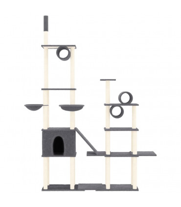 Cat Tree with Sisal Scratching Posts Dark Grey 279 cm