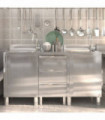 Commercial Kitchen Cabinets 3 pcs Stainless Steel