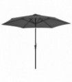 Outdoor Parasol with LED Lights and Steel Pole 300cm Anthracite