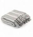 Throw Cotton Stripes 125x150 cm Grey and White