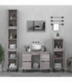 vidaXL 3 Piece Bathroom Furniture Set Grey Sonoma Engineered Wood
