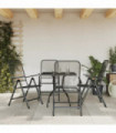 vidaXL 5 Piece Garden Dining Set Anthracite Metal Mesh