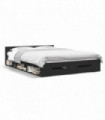 vidaXL Bed Frame with Drawers Black 120x190 cm Small Double Engineered Wood