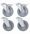 12 pcs Bolt Hole Swivel Casters 100 mm