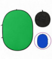 2 in 1 Oval Studio Background Screen Green and Blue 200x150 cm