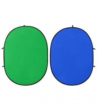 2 in 1 Oval Studio Background Screen Green and Blue 200x150 cm