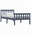 283227 Bed Frame Grey Solid Pinewood 100x200 cm