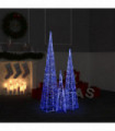 Acrylic Decorative LED Light Cone Set Blue 60/90/120cm