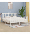 Bed Frame White Solid Wood 200x200 cm