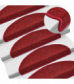 Carpet Stair Treads 15 pcs Bordeaux Red 65x24x4 cm