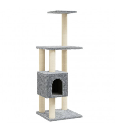 Cat Tree with Sisal Scratching Posts Light Grey 104 cm