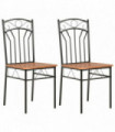 Dining Chairs 2 pcs Brown MDF
