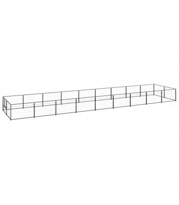 vidaXL Dog Kennel Black 18 m² Steel