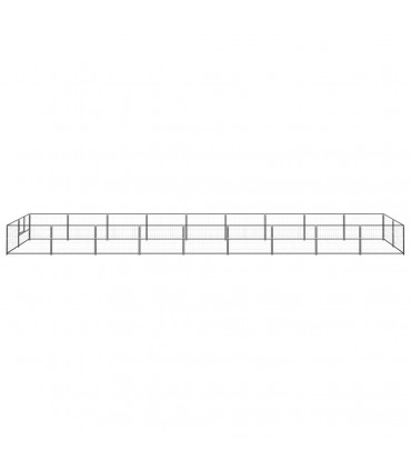 vidaXL Dog Kennel Black 18 m² Steel