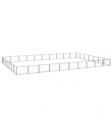 vidaXL Dog Kennel Black 70 m² Steel