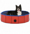 Foldable Dog Swimming Pool Red 80x20 cm PVC