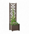 Garden Planter with Trellis 43x43x142 cm PP Mocha