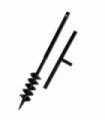 Ground Drill with Handle Auger Bit 100 mm Double Spirals Steel Black