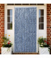 Insect Curtain Blue, White and Silver 100x220 cm Chenille