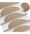 Self-adhesive Stair Mats Sisal-Look 15 pcs 65x25 cm Dark Beige
