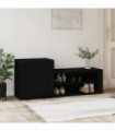 Shoe Cabinet Black 130x35x54 cm Engineered Wood