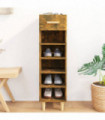 Shoe Cabinet Smoked Oak 30x35x105 cm Engineered Wood