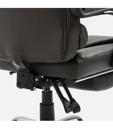 Office Chair PU Leather Brown High Back Executive Reclining Computer Chair