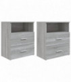 vidaXL Bed Cabinets 2 pcs Grey Sonoma 50x32x60 cm
