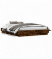vidaXL Bed Frame Smoked Oak 120x190 cm Small Double Engineered Wood