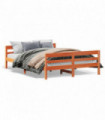 vidaXL Bed Frame with Headboard Wax Brown 120x200 cm Solid Wood Pine