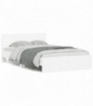 vidaXL Bed Frame with Headboard and LED White 135x190 cm Double