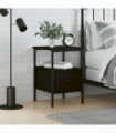 vidaXL Bedside Cabinet Black 34x36x50 cm Engineered Wood