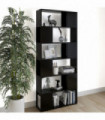 vidaXL Book Cabinet Room Divider Black 80x24x186 cm Engineered Wood