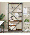 vidaXL Bookshelf Smoked Oak 91x36x176 cm Engineered Wood and Steel