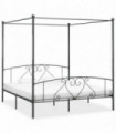 vidaXL Canopy Bed Frame Grey Metal 200x200 cm