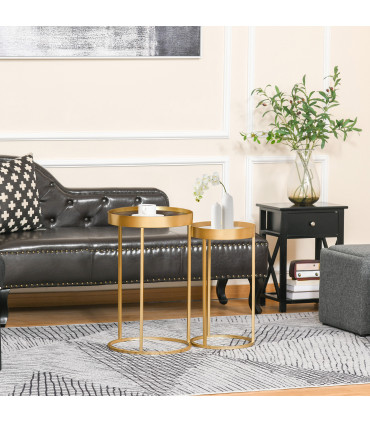 MDF board Gold Large Table Dimension Modern Gold End Tables ø39 x 63H cm