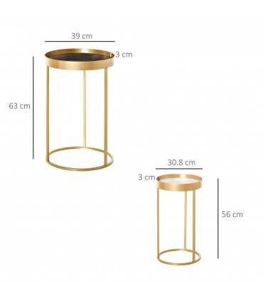 MDF board Gold Large Table Dimension Modern Gold End Tables ø39 x 63H cm
