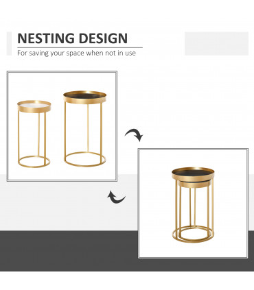 MDF board Gold Large Table Dimension Modern Gold End Tables ø39 x 63H cm