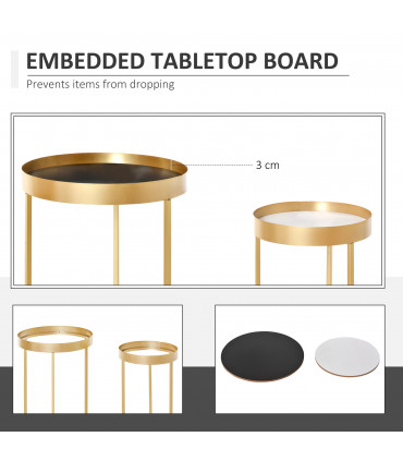 MDF board Gold Large Table Dimension Modern Gold End Tables ø39 x 63H cm