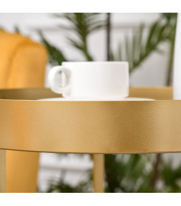 MDF board Gold Large Table Dimension Modern Gold End Tables ø39 x 63H cm